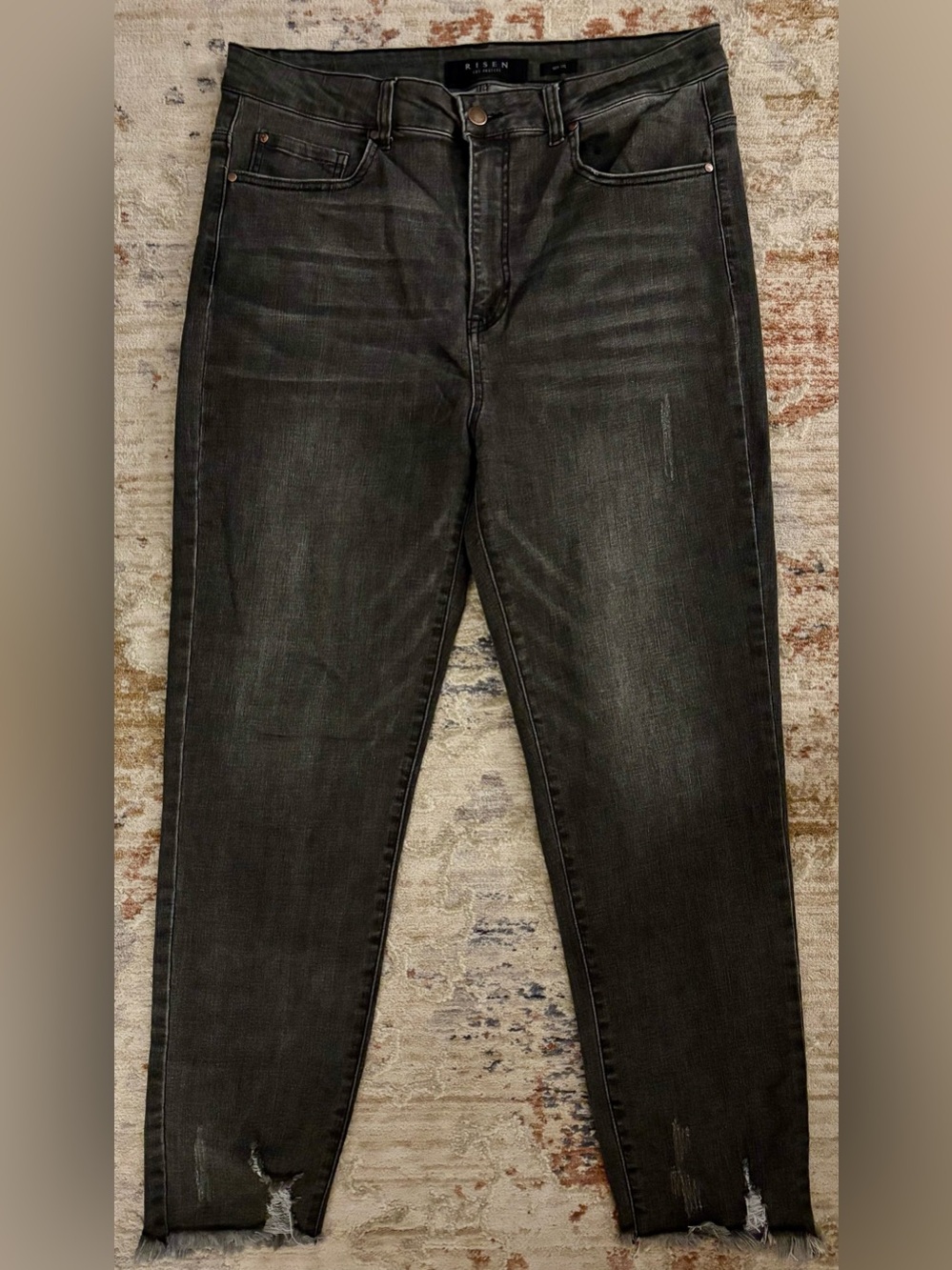Risen Los Angeles Plus Size Straight Black Jeans